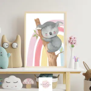 koala e arcobaleno poster per bambini